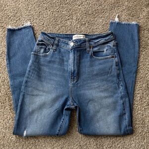 Abercrombie & Fitch Mid-Blue High-Rise Skinny Jeans